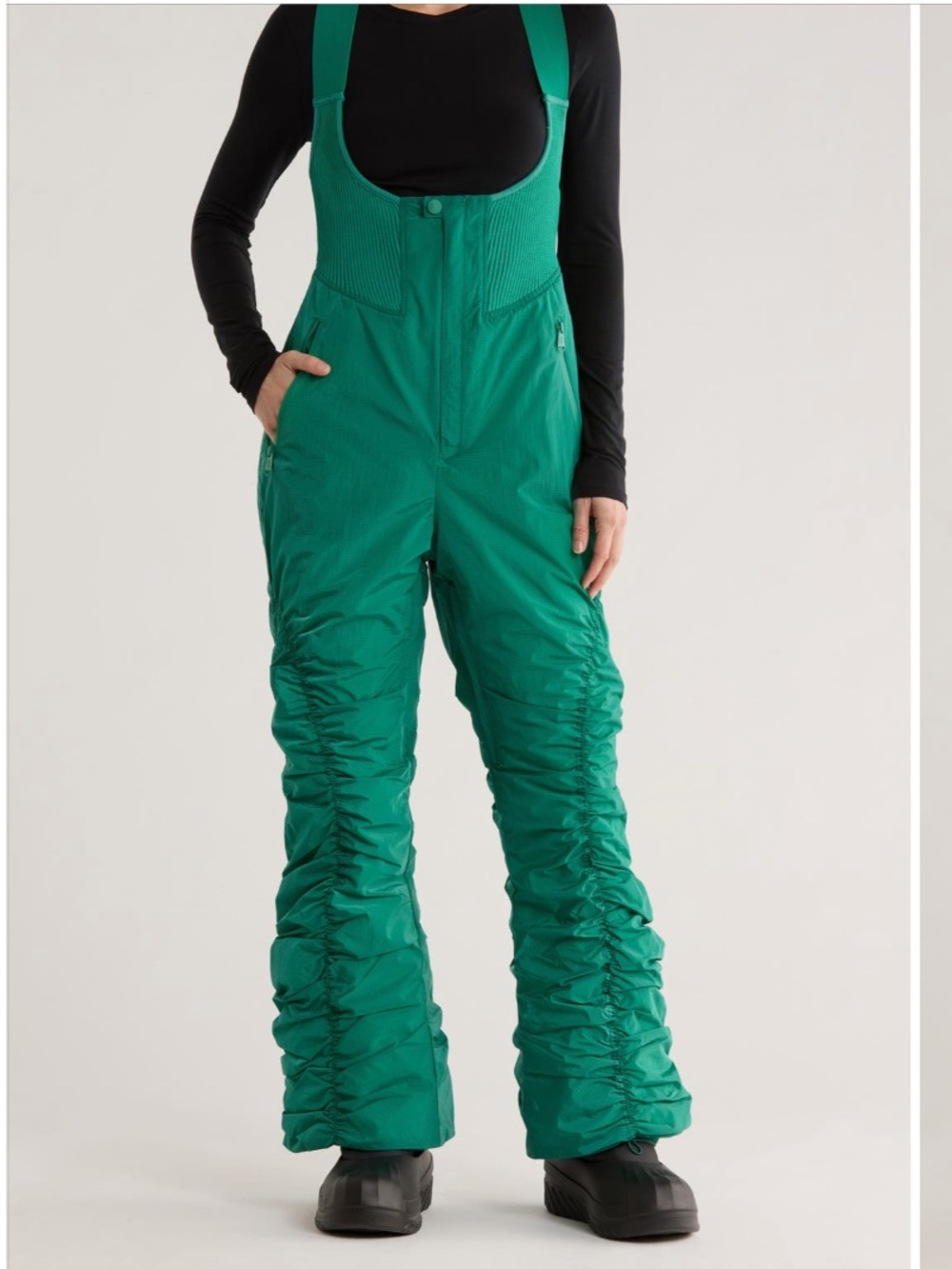 Free People Lift Love Ski Bib Snow Pants Green Glow Medium Insulated Winter